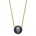 Sterling Silver Gold-plated LogoArt Phi Sigma Sigma Sorority Symbol Large Color Enamel Pendant 18 inch Necklace