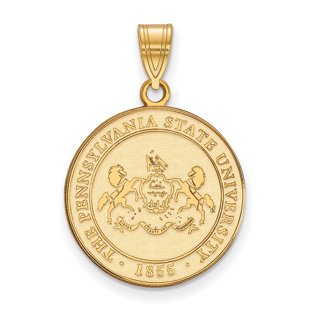 Sterling Silver Gold-plated LogoArt Penn State University Large Crest Pendant