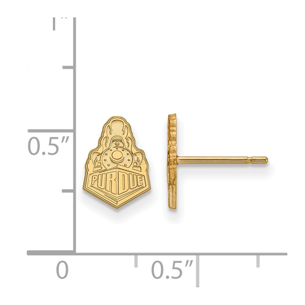 10k Gold LogoArt Purdue University Boilermakers Train Logo Extra Small Post Earrings