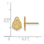 14k Gold LogoArt Purdue University Boilermakers Train Logo Extra Small Post Earrings
