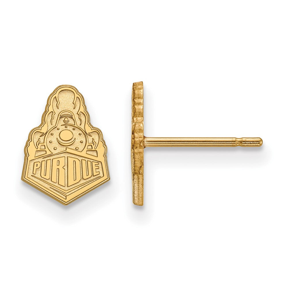 14k Gold LogoArt Purdue University Boilermakers Train Logo Extra Small Post Earrings