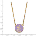 Sterling Silver Gold-plated LogoArt Sigma Kappa Sorority Symbol Large Color Enamel Pendant 18 inch Necklace