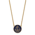 Sterling Silver Gold-plated LogoArt Sigma Sigma Sigma Sorority Symbol Large Color Enamel Pendant 18 inch Necklace