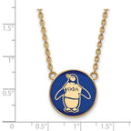 Sterling Silver Gold-plated LogoArt Theta Phi Alpha Sorority Symbol Large Color Enamel Pendant 18 inch Necklace