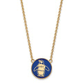 Sterling Silver Gold-plated LogoArt Theta Phi Alpha Sorority Symbol Large Color Enamel Pendant 18 inch Necklace