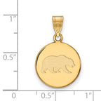 10k Gold LogoArt University of California Berkeley Bear Medium Disc Pendant