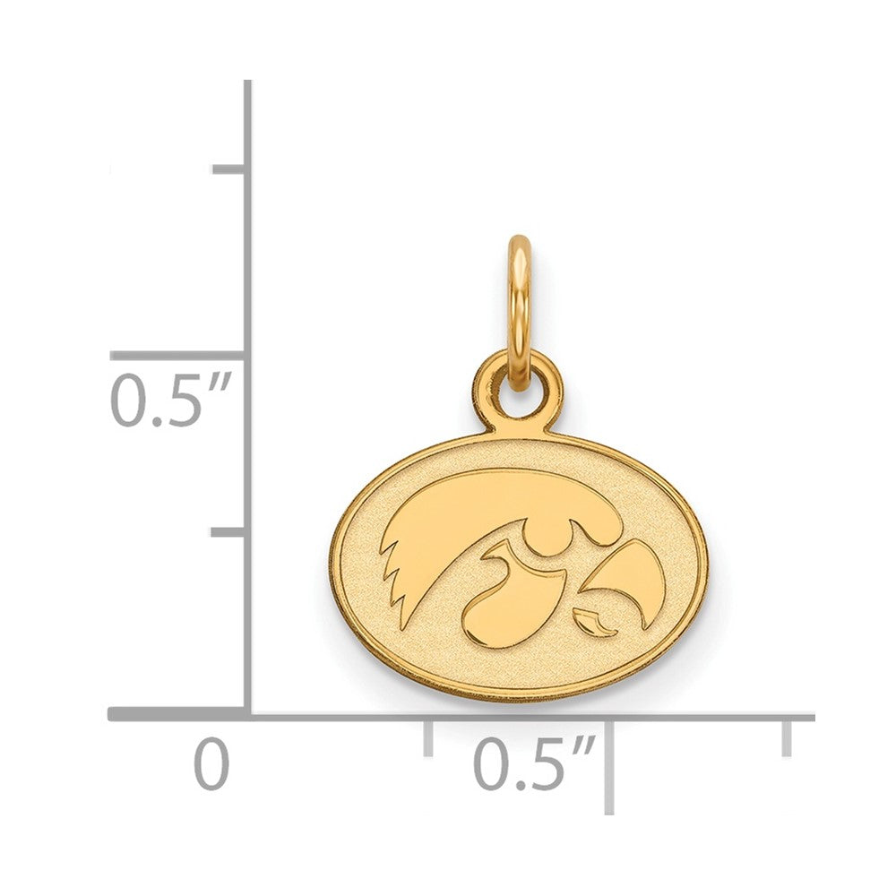 10k Gold LogoArt University of Iowa Hawk Extra Small Oval Pendant