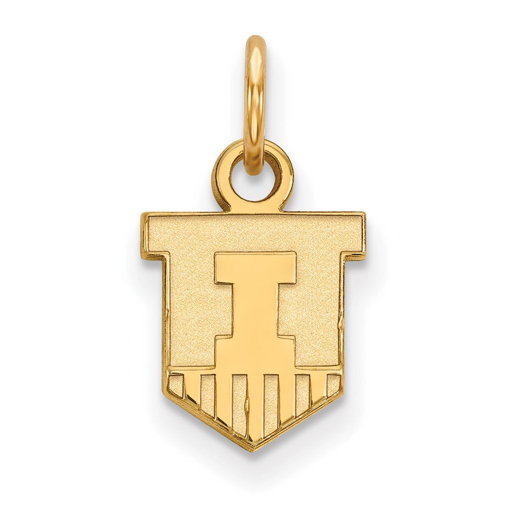 14k Gold LogoArt University of Illinois Victory Badge Extra Small Pendant