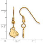 Sterling Silver Gold-plated LogoArt University of Louisville Cardinal Extra Small Dangle Wire Earrings