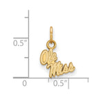 10k Gold LogoArt University of Mississippi Ole Miss Extra Small Pendant