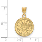 Sterling Silver Gold-plated LogoArt University of Nebraska Medium Crest Pendant