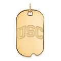 10k Gold University of Southern California U-S-C Large Dog Tag Pendant