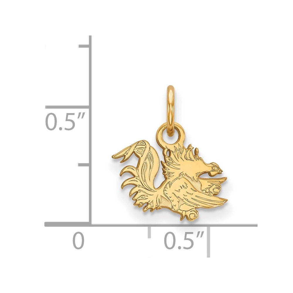14k Gold LogoArt University of South Carolina Gamecock Extra Small Pendant