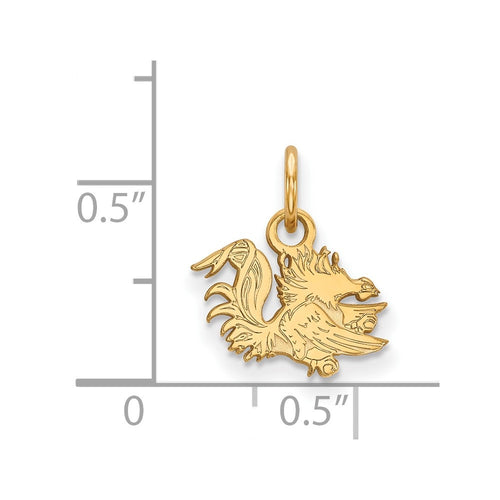 10k Gold LogoArt University of South Carolina Gamecock Extra Small Pendant