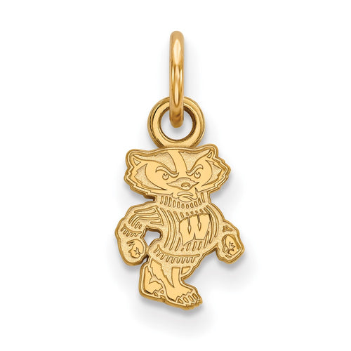 10k Gold LogoArt University of Wisconsin Badger Extra Small Pendant