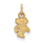 Sterling Silver Gold-plated LogoArt University of Wisconsin Badger Extra Small Pendant