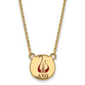 Sterling Silver Gold-plated LogoArt Alpha Chi Omega Sorority Symbol Small Color Enamel Pendant 18 inch Necklace