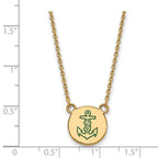 Sterling Silver Gold-plated LogoArt Alpha Sigma Tau Sorority Symbol Small Color Enamel Pendant 18 inch Necklace