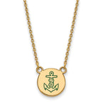 Sterling Silver Gold-plated LogoArt Alpha Sigma Tau Sorority Symbol Small Color Enamel Pendant 18 inch Necklace