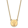 Sterling Silver Gold-plated LogoArt Alpha Phi Sorority Symbol Small Color Enamel Pendant 18 inch Necklace