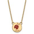 Sterling Silver Gold-plated LogoArt Alpha Sigma Alpha Sorority Symbol Small Color Enamel Pendant 18 inch Necklace