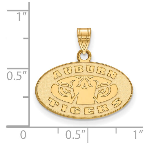 10k Gold LogoArt Auburn Tigers Small Pendant