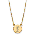 Sterling Silver Gold-plated LogoArt Alpha Xi Delta Sorority Symbol Small Color Enamel Pendant 18 inch Necklace