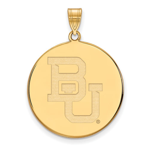 10k Gold LogoArt Baylor University Bears Extra Large Disc Pendant