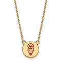 Sterling Silver Gold-plated LogoArt Chi Omega Sorority Symbol Small Color Enamel Pendant 18 inch Necklace
