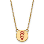 Sterling Silver Gold-plated LogoArt Chi Omega Sorority Symbol Small Color Enamel Pendant 18 inch Necklace