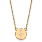 Sterling Silver Gold-plated LogoArt Delta Gamma Sorority Symbol Small Color Enamel Pendant 18 inch Necklace
