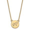 Sterling Silver Gold-plated LogoArt Delta Phi Epsilon Sorority Symbol Small Color Enamel Pendant 18 inch Necklace