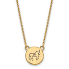 Sterling Silver Gold-plated LogoArt Delta Phi Epsilon Sorority Symbol Small Color Enamel Pendant 18 inch Necklace