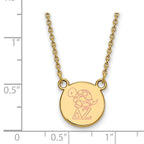 Sterling Silver Gold-plated LogoArt Delta Zeta Sorority Symbol Small Color Enamel Pendant 18 inch Necklace