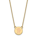Sterling Silver Gold-plated LogoArt Delta Zeta Sorority Symbol Small Color Enamel Pendant 18 inch Necklace
