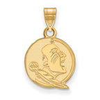 10k Gold LogoArt Florida State University Seminole Small Pendant