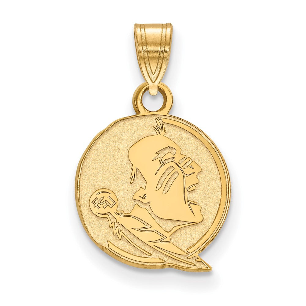 Sterling Silver Gold-plated LogoArt Florida State University Seminole Small Pendant