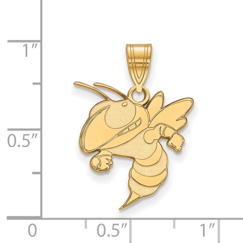 10k Gold LogoArt Georgia Institute of Technology Yellow Jacket Large Pendant