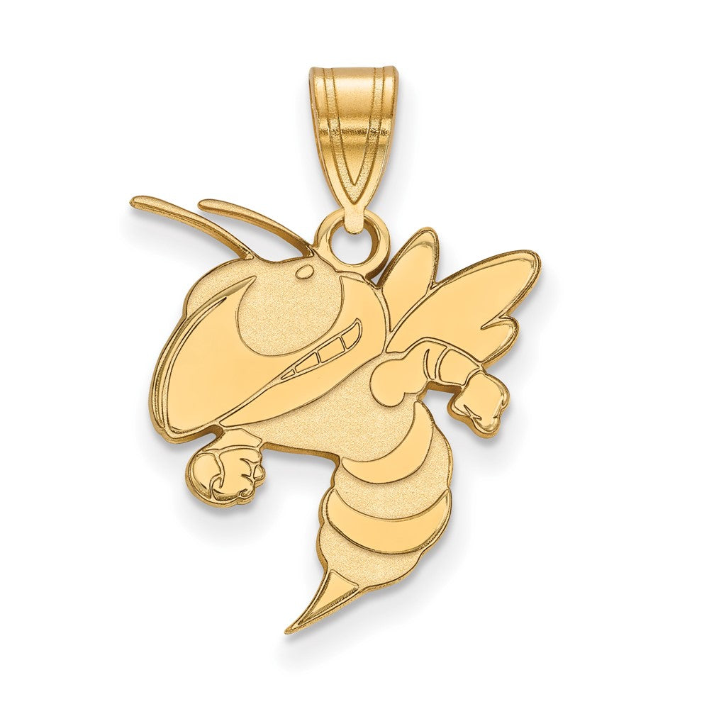 Sterling Silver Gold-plated LogoArt Georgia Institute of Technology Yellow Jacket Large Pendant