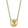 Sterling Silver Gold-plated LogoArt Kappa Alpha Theta Sorority Symbol Small Color Enamel Pendant 18 inch Necklace