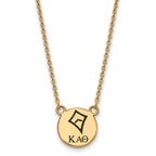 Sterling Silver Gold-plated LogoArt Kappa Alpha Theta Sorority Symbol Small Color Enamel Pendant 18 inch Necklace