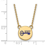 Sterling Silver Gold-plated LogoArt Kappa Kappa Gamma Sorority Symbol Small Color Enamel Pendant 18 inch Necklace
