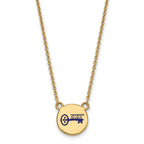 Sterling Silver Gold-plated LogoArt Kappa Kappa Gamma Sorority Symbol Small Color Enamel Pendant 18 inch Necklace