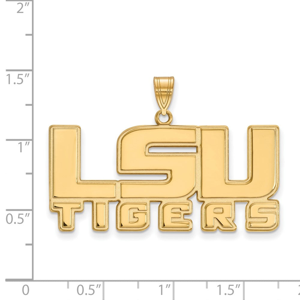 14k Gold LogoArt Louisiana State University L-S-U Tigers Large Pendant