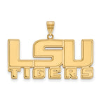 10k Gold LogoArt Louisiana State University L-S-U Tigers Large Pendant