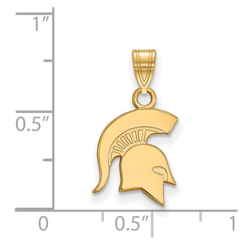 10k Gold LogoArt Michigan State University Spartan Small Pendant
