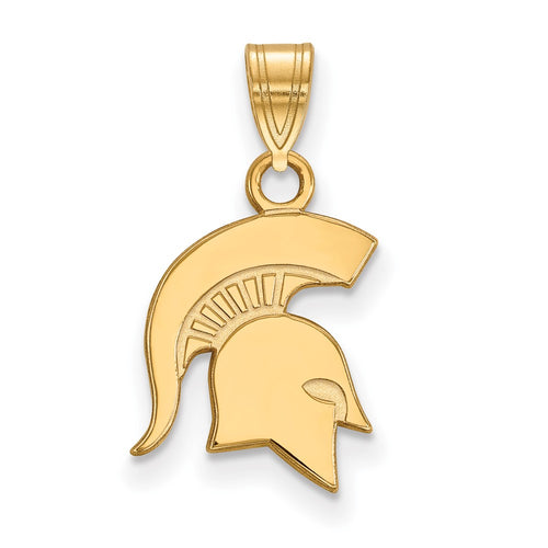 10k Gold LogoArt Michigan State University Spartan Small Pendant