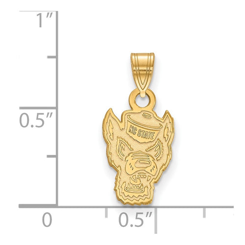10k Gold LogoArt North Carolina State University Wolf Small Pendant