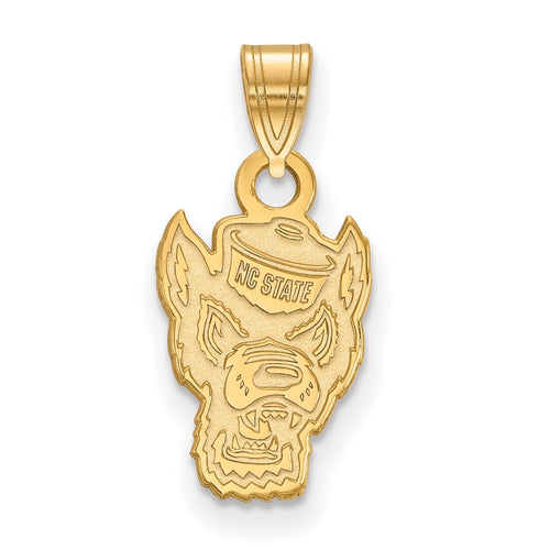 10k Gold LogoArt North Carolina State University Wolf Small Pendant