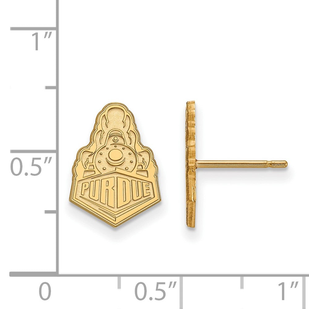 10k Gold LogoArt Purdue University Boilermakers Train Logo Small Post Earrings